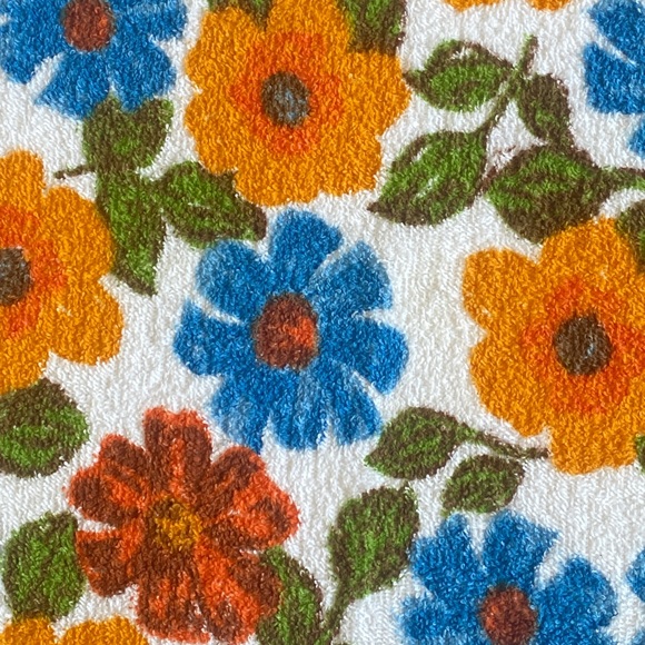 True Vintage Towel Bath Flower Power 60s 70s Retro Floral Beach Towel - Picture 4 of 5
